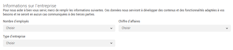 Ajout d'information sur l'entreprise